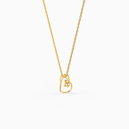 Golden Amora Heart Pendant with Link Chain