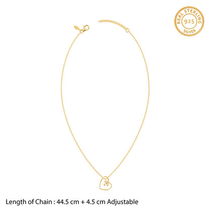 Golden Amora Heart Pendant with Link Chain