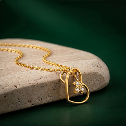 Golden Amora Heart Pendant with Link Chain