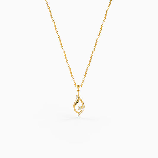 Golden Mystic Gaze Pendant with Link Chain