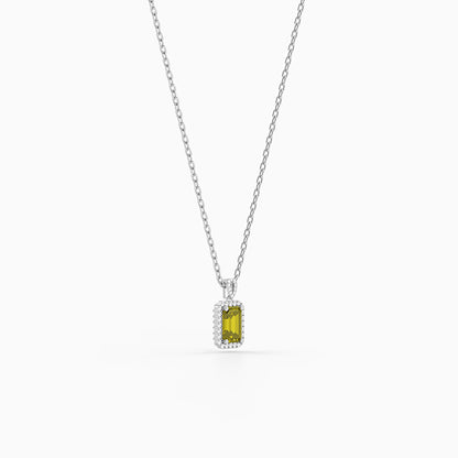 Silver Soleil Frame Pendant with Link Chain