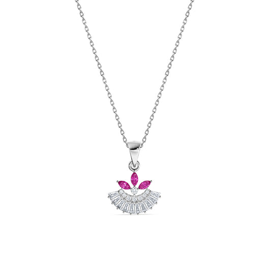 Silver Athena Spark Pendant with Link Chain
