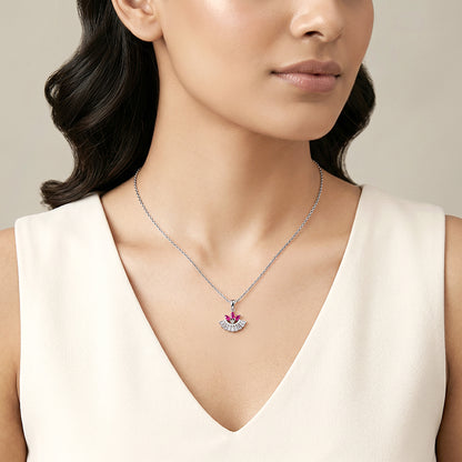 Silver Athena Spark Pendant with Link Chain