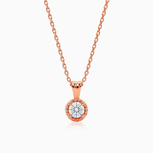 Rose Gold Aurelia Flower Pendant with Link Chain