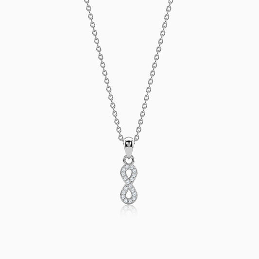 Silver Infinity Kiss Pendant with Link Chain