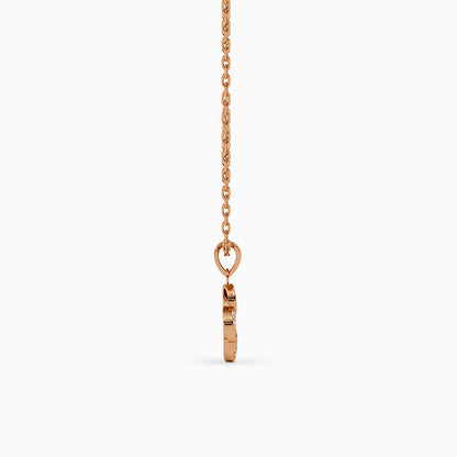 Rose Gold Starlit Clover Pendant with Link Chain