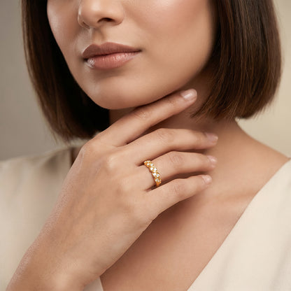 Golden Twisted Sparkle Ring (Size 12)
