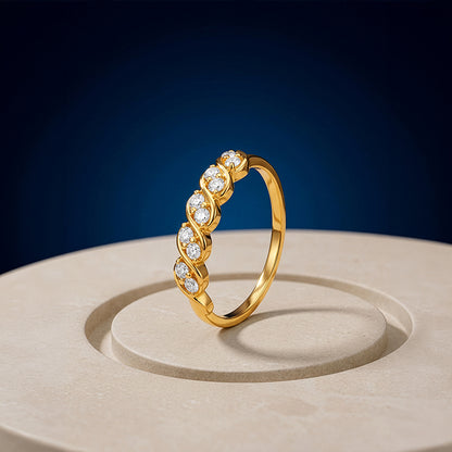 Golden Twisted Sparkle Ring (Size 12)