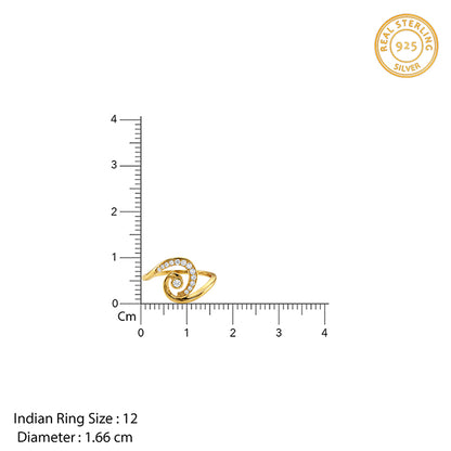 Golden Classy Swirl Ring (Size 12)