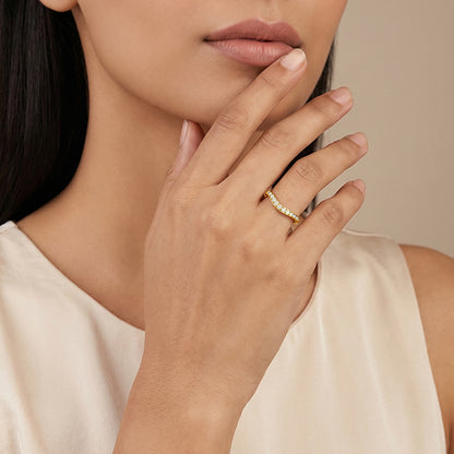 Golden Halo Curve Ring (Size 12)