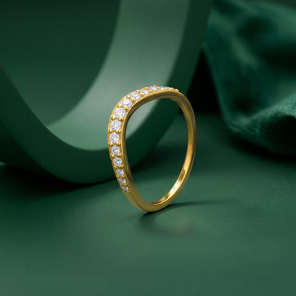 Golden Halo Curve Ring (Size 12)