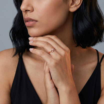 Rose Gold Melting Floral Ring (Size 12)