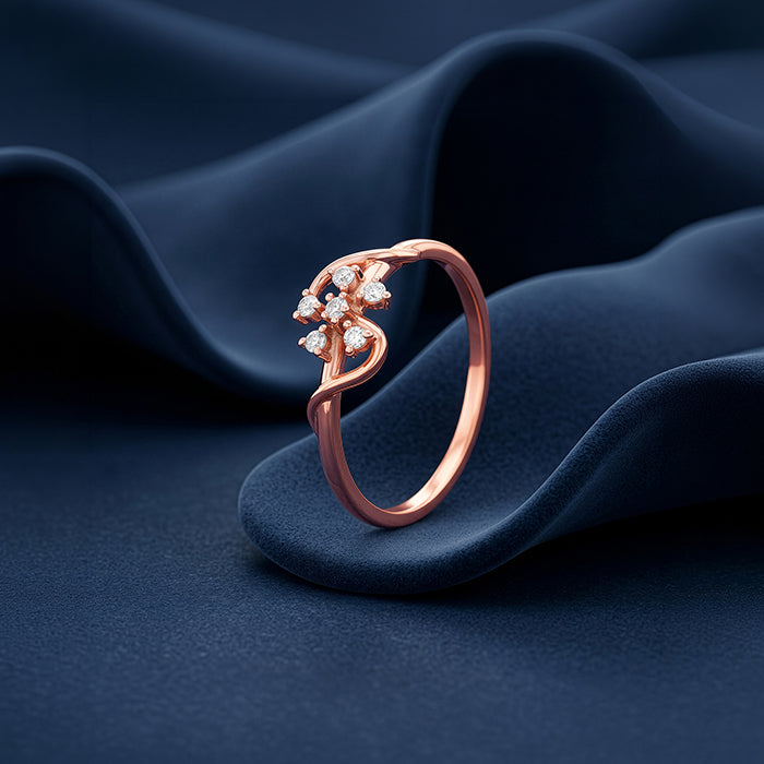 Rose Gold Melting Floral Ring (Size 12)