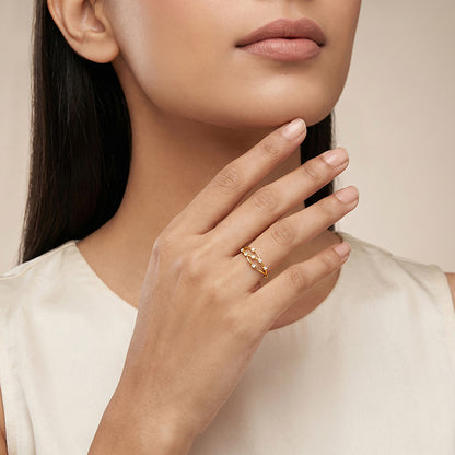 Golden Ivy Lattice Ring (Size 11)
