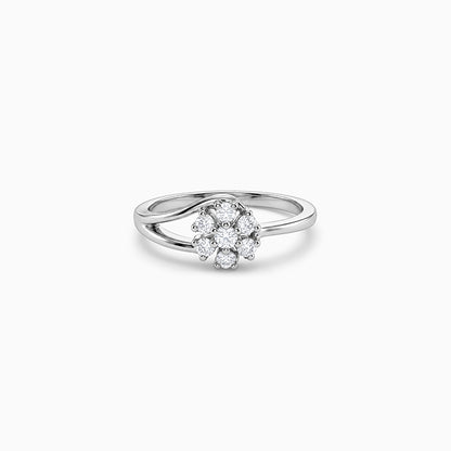 Silver Modern Floral Ring (Size 12)