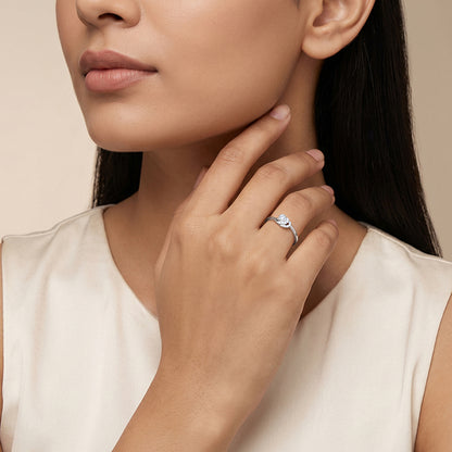 Silver Eclipse Twist Ring (Size 12)