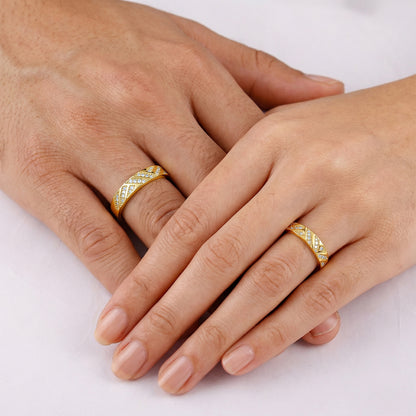 Golden Aztec Shine Couple Rings
