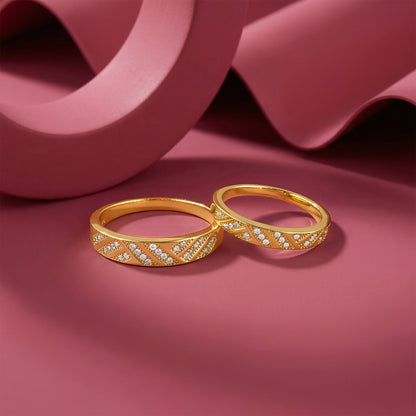 Golden Aztec Shine Couple Rings