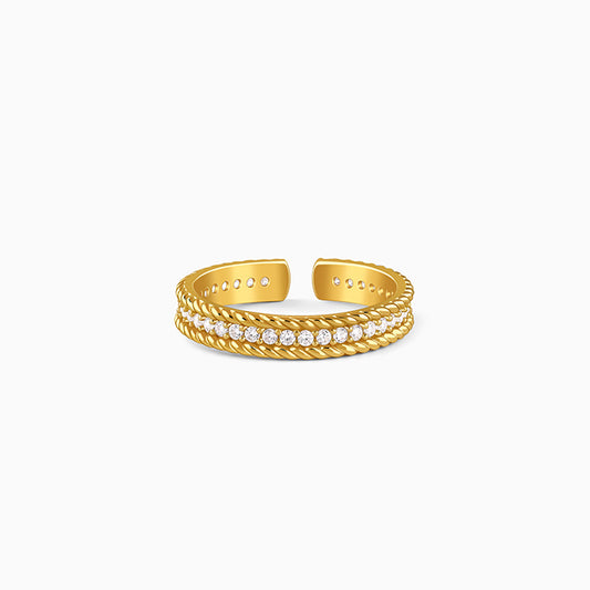 Golden Zircon Sprig Ring