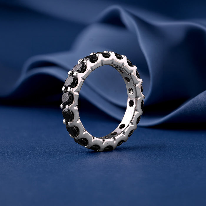 Silver Orbit Stone Ring (Size 12)