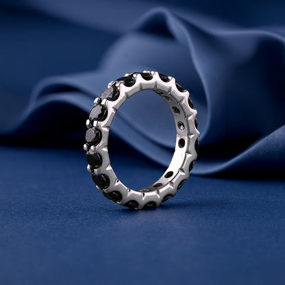 Silver Orbit Stone Ring (Size 12)