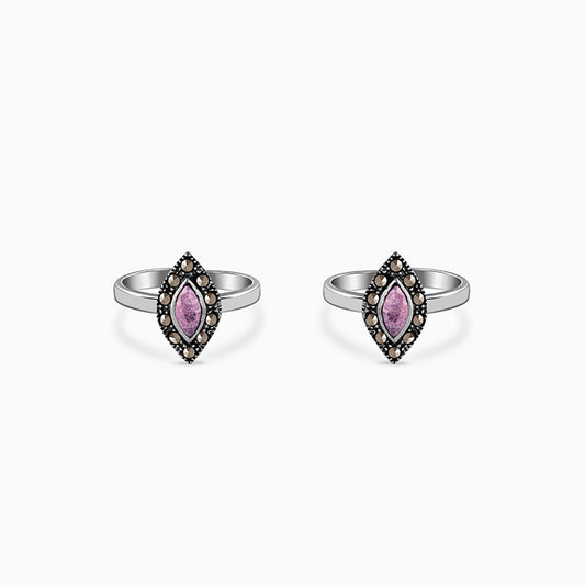 Oxidised Silver Aashi Toe Rings