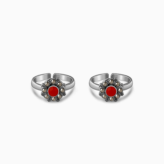 Oxidised Silver Aishwarya Toe Rings