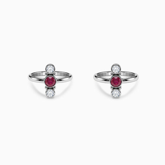 Oxidised Silver Gayathri Toe Rings