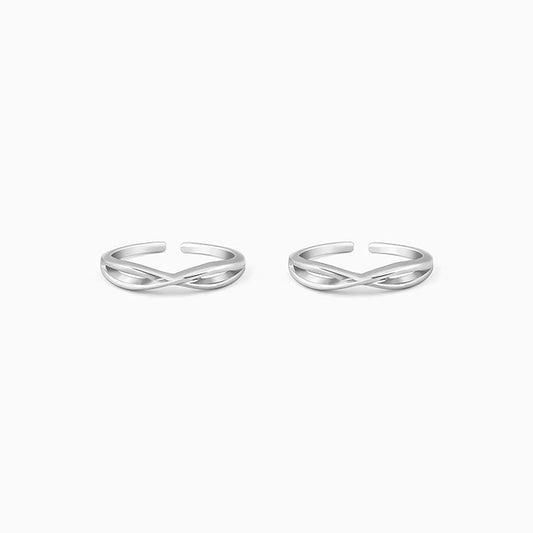 Silver Twist Toe Rings