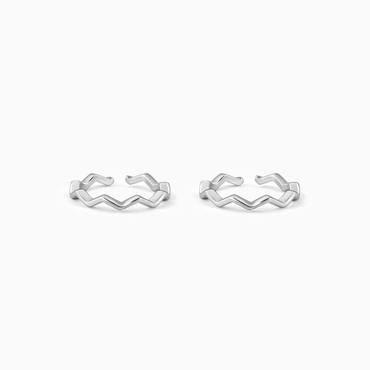 Silver Zigzag Toe Rings