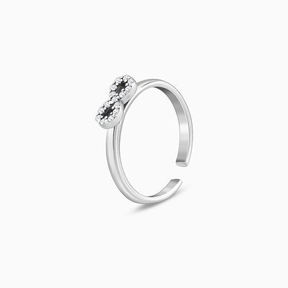 Oxidised Silver Infinity Bling Toe Rings