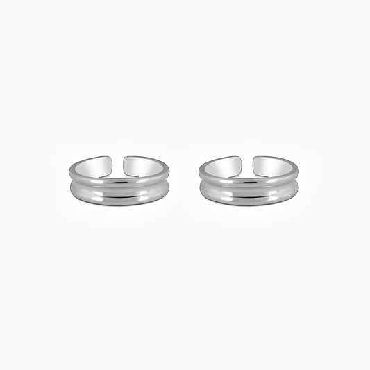 Silver Radiance Wrap Toe Rings