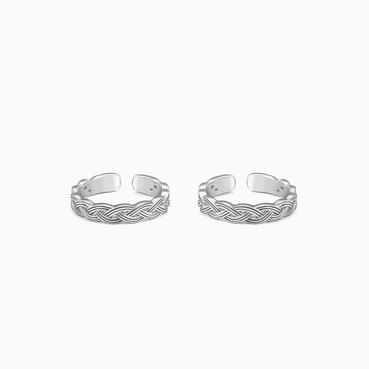 Silver Celtic Tide Toe Rings