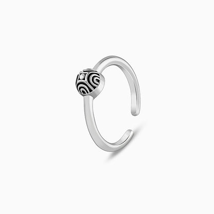Oxidised Silver Akshara Toe Rings