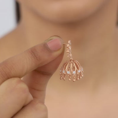 Rose Gold Sundar Mor Jhumki