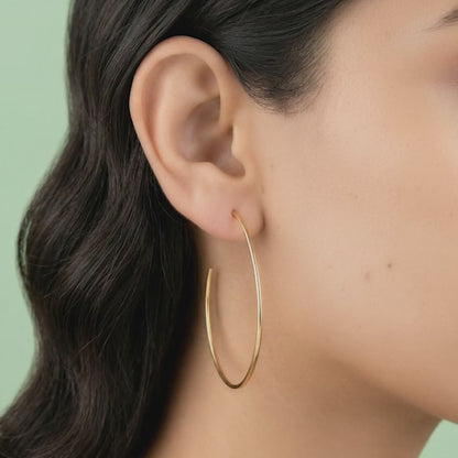 Golden Classic Large Hoop Earrings