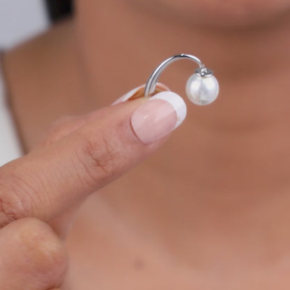 Silver Penelope Pearl Earrings