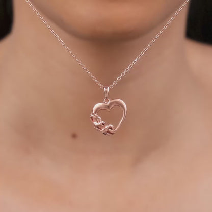 Rose Gold All Hearts Pendant With Link Chain