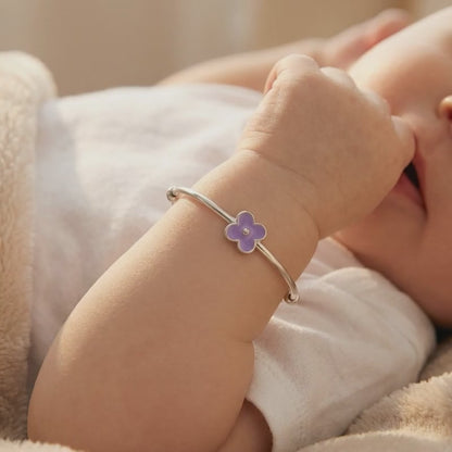 Silver Violet Wink Kids Bangle Bracelet