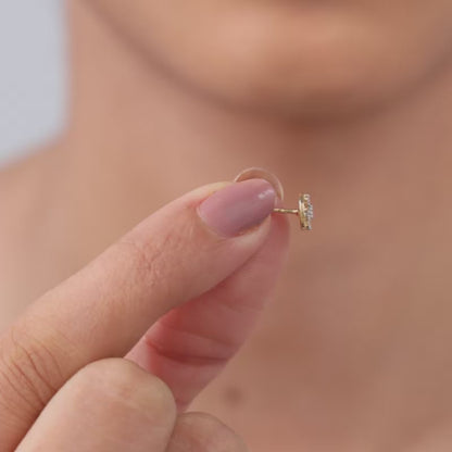 Gold Circle of Cross Lab Grown Diamond Studs