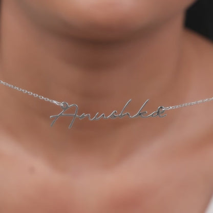 Silver Personalised Signature Name Necklace