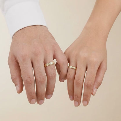 Golden Aztec Shine Couple Rings
