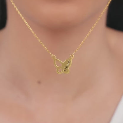 Golden Personalised Butterfly Necklace