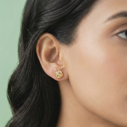 Golden Knot Stud Earrings