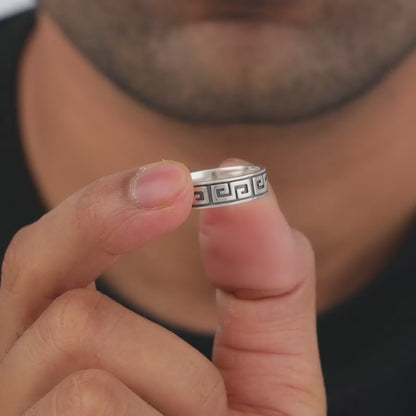 Oxidised Silver Ultimate Drip Ring For Him