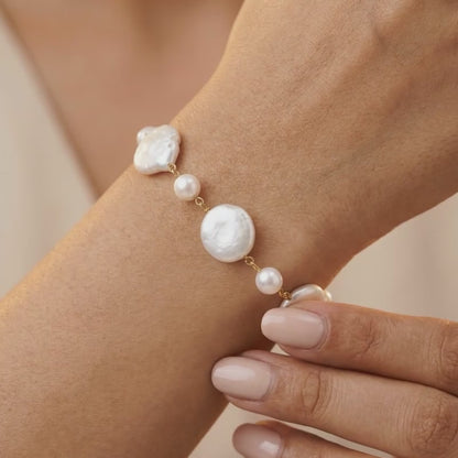 Golden Megan Pearl Bracelet