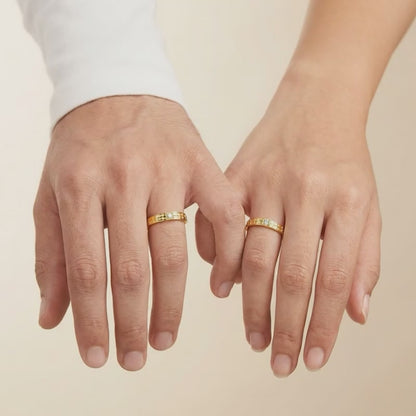 Golden Vintage Love Couple Rings