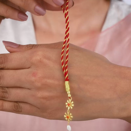 Golden Floral Lumba Rakhi