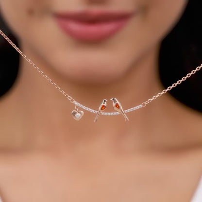 Rose Gold Love Bird Necklace