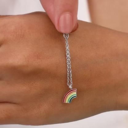 Silver Be A Rainbow Watch Charm